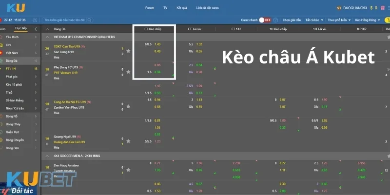 Nhà cái Kubet cung cấp kèo châu Á với nền tảng cá cược hiện đại
