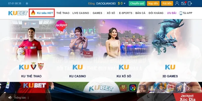 KU siêu hot quy tụ những sảnh cược chất lượng do Kubet phát hành 